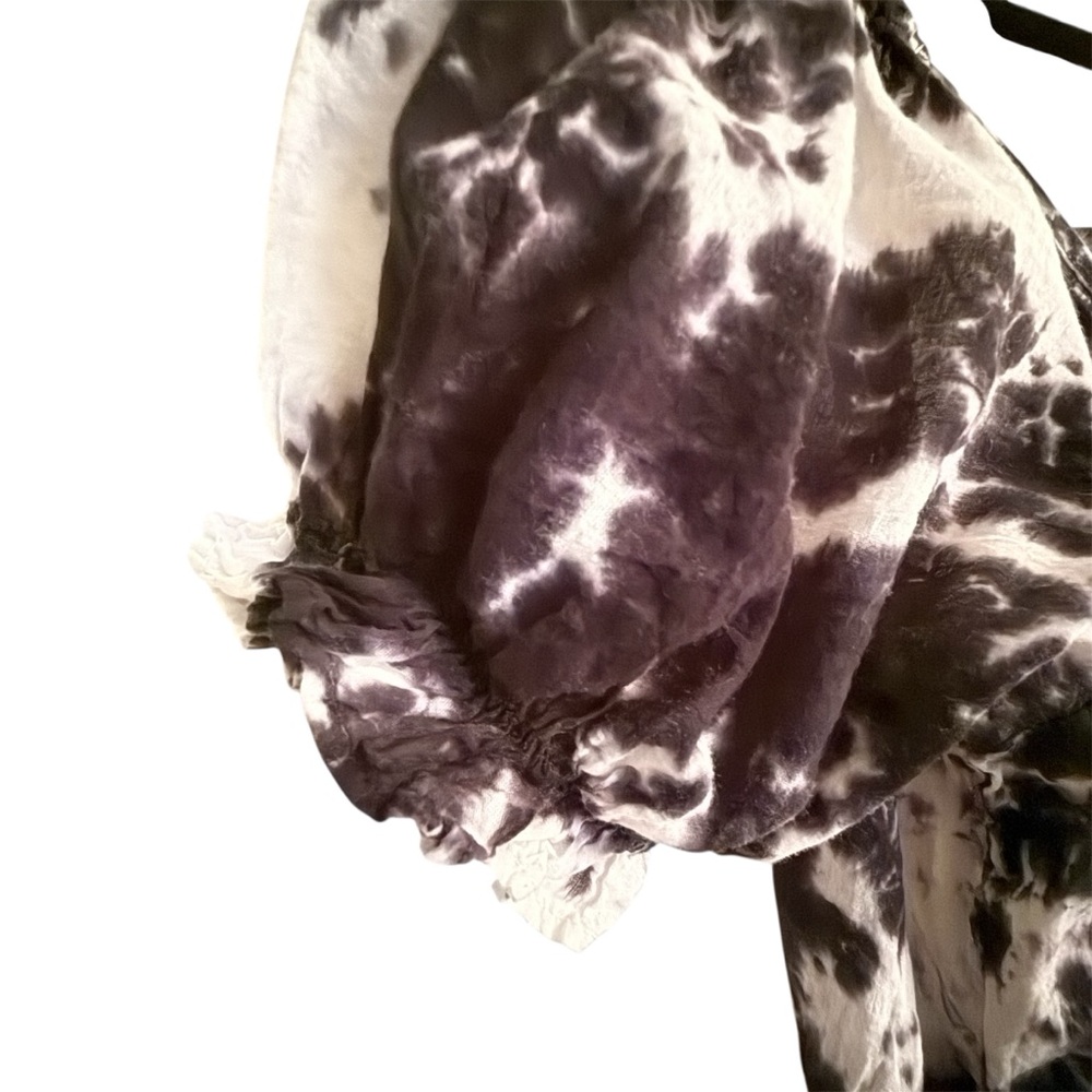 Earthbound TradingCo- 100% Cotton Tie Dye Black and White Maxi Dress- Size Large - Picture 6 of 15